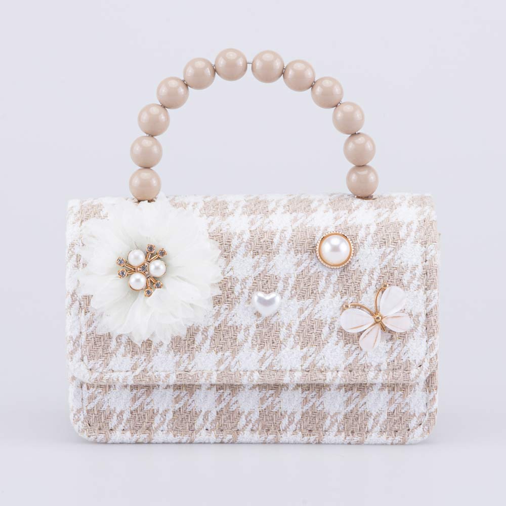 02802379-40 Твидовая сумка кросс-боди детская бежевый, все фото 1