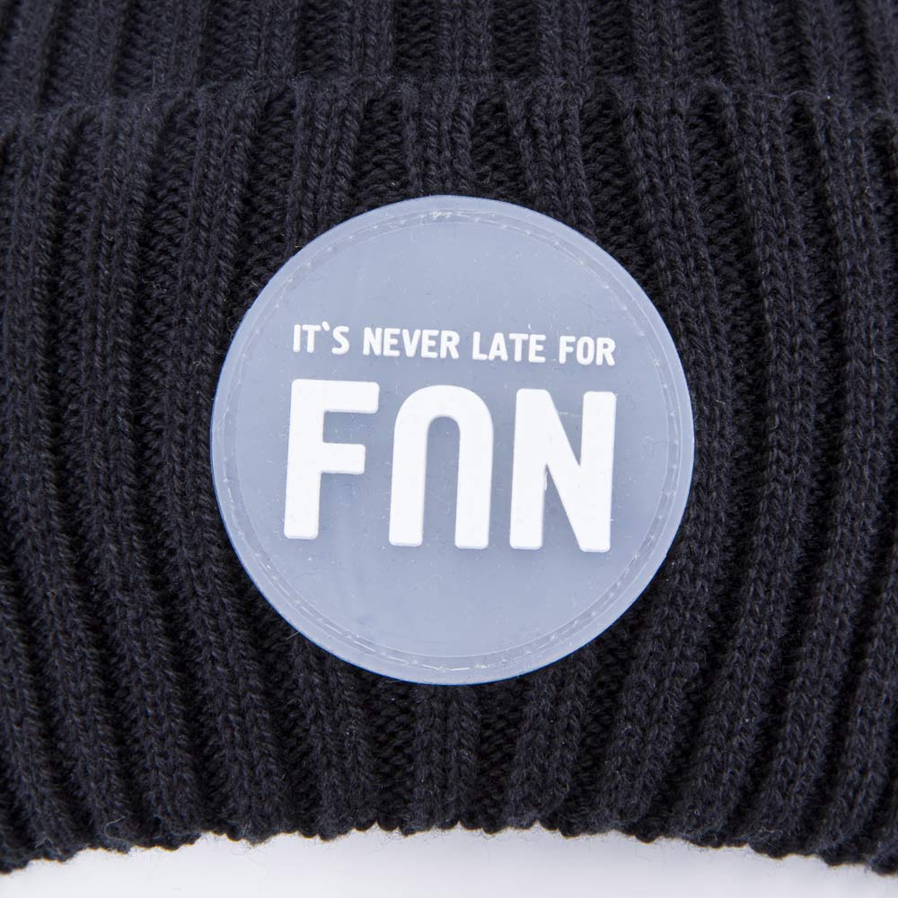 07711920-40 Шапка с отворотом детская FUN черный, все фото 3