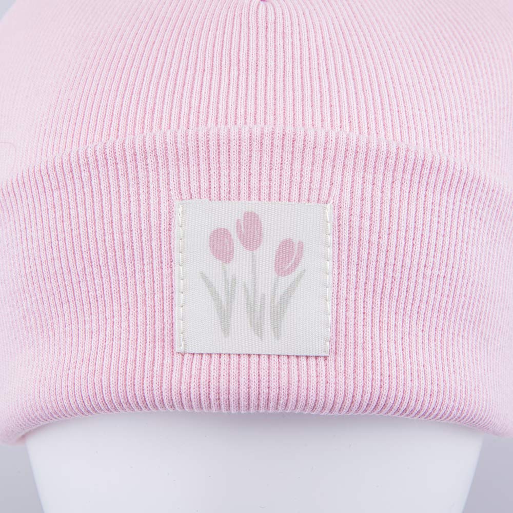 07811978-42 Шапка с отворотом для девочки розовый, все фото 3