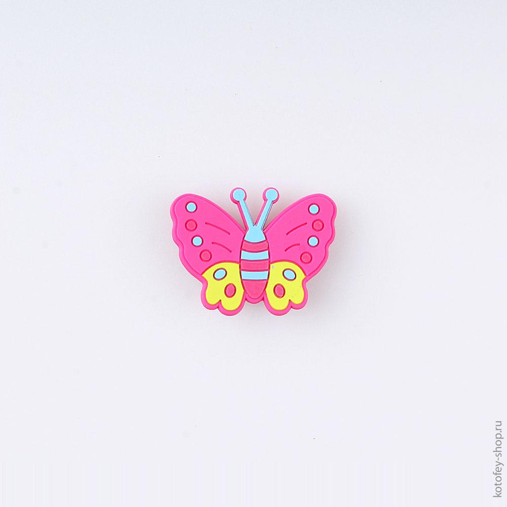 03014005-40 Украшение для обуви Бабочка фуксия, все фото 1