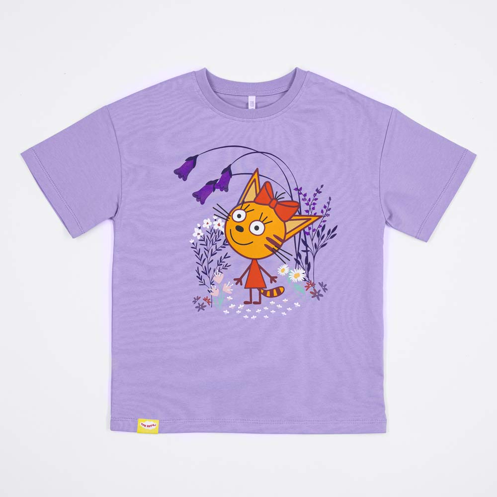 07802048-42 Футболка из кулирки Три кота сиреневый, все фото 1