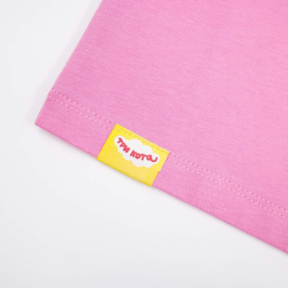 07802048-43 Футболка из кулирки Три кота розовый, все фото 3