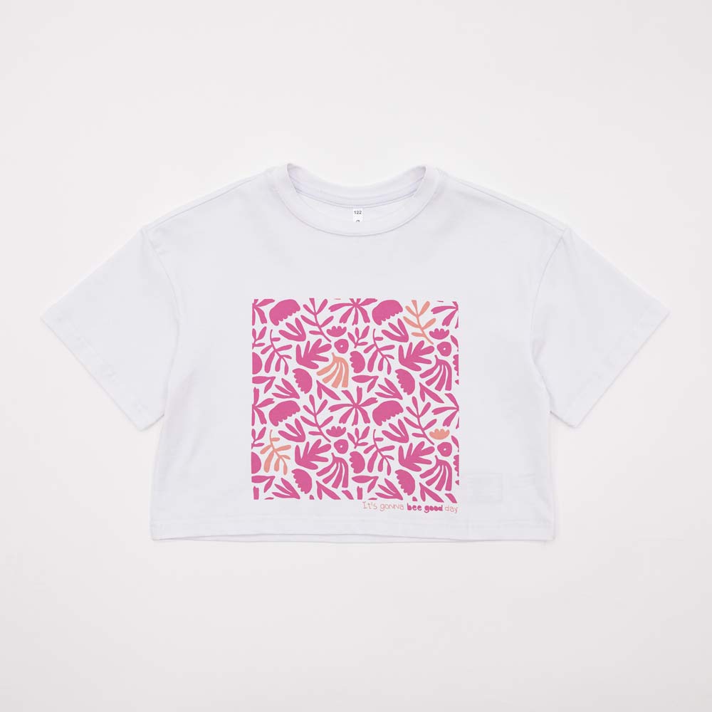 07802055-40 Укороченная футболка из кулирки для девочки белый, все фото 1