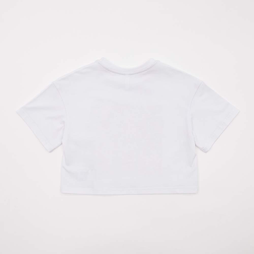 07802055-40 Укороченная футболка из кулирки для девочки белый, все фото 2