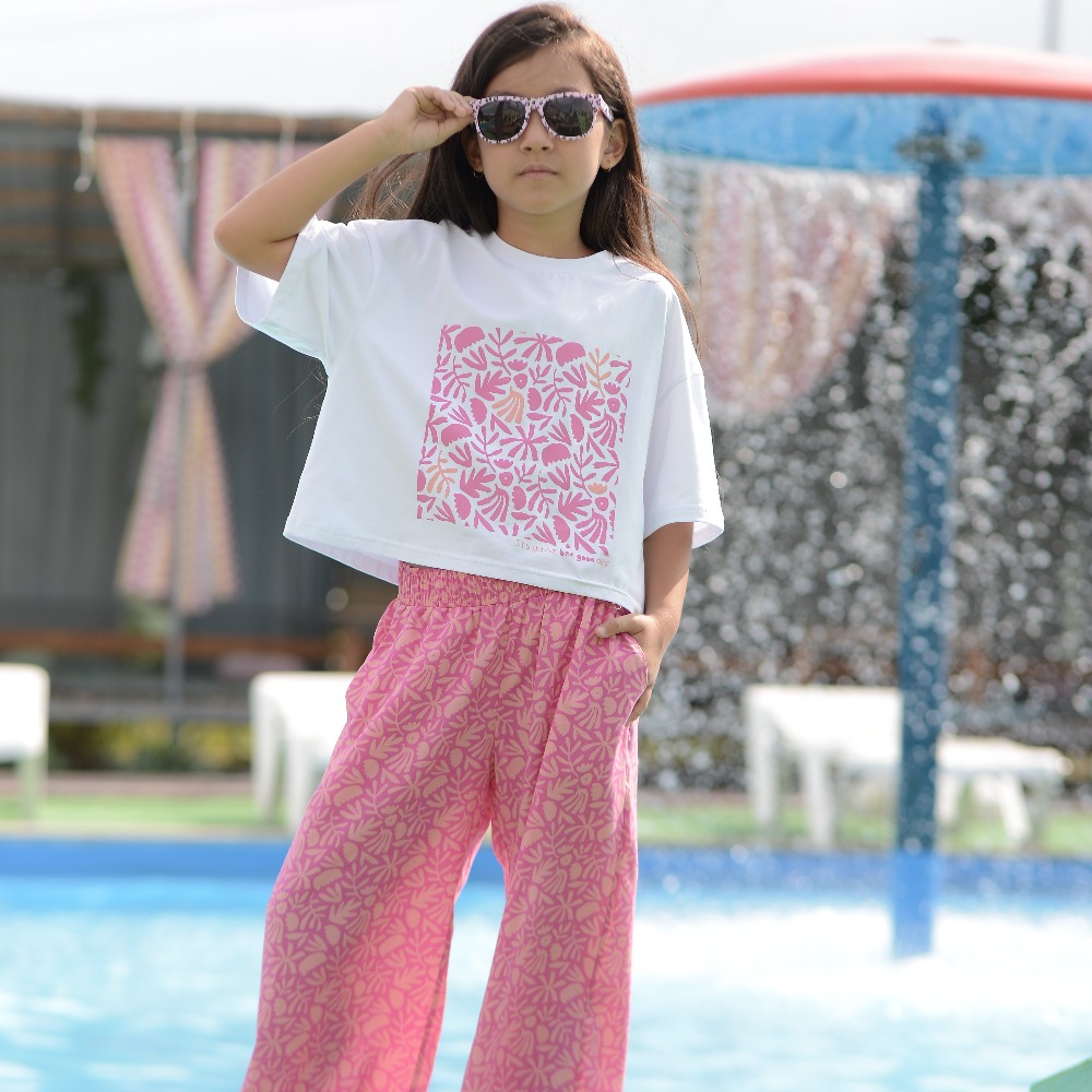 07802055-40 Укороченная футболка из кулирки для девочки белый, все фото 5