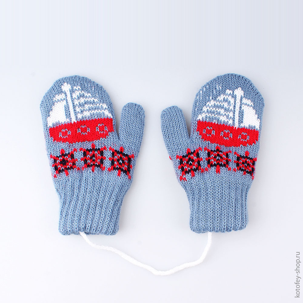 07721082-00 Варежки детские двухслойные джинс, все фото 1