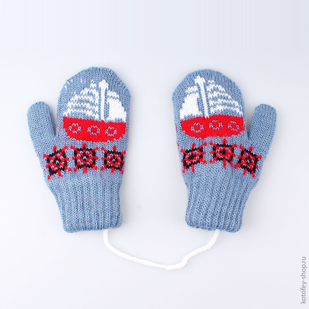 07721082-00 Варежки детские двухслойные джинс, все фото 2