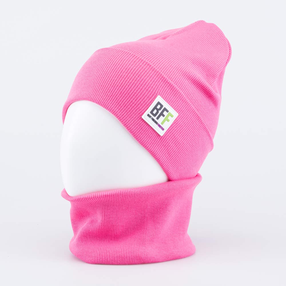 07811983-40 Комплект шапка+снуд для девочки розовый, все фото 1