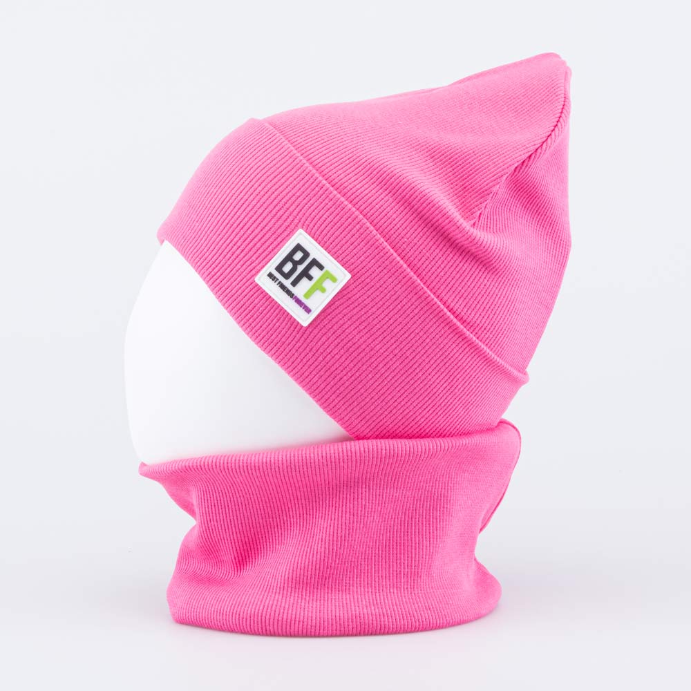 07811983-40 Комплект шапка+снуд для девочки розовый, все фото 2