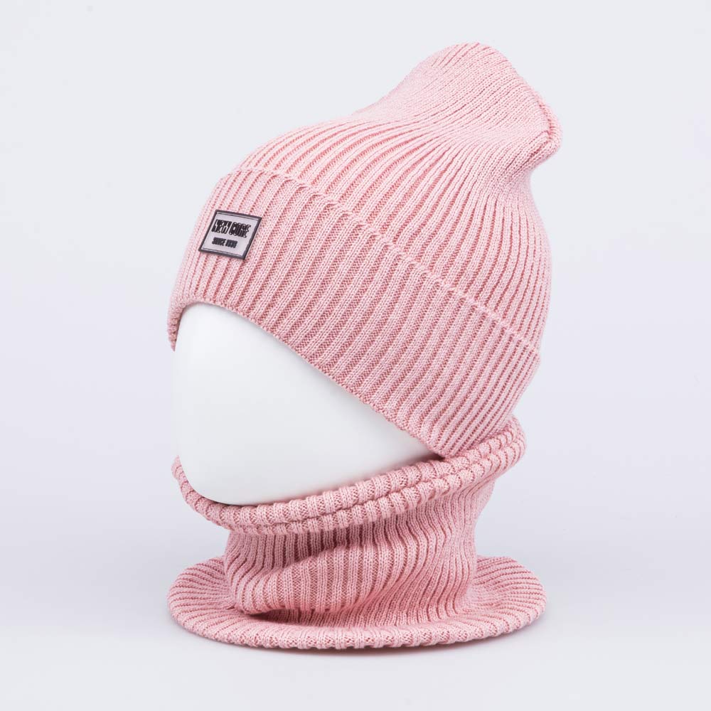 07811923-41 Комплект шапка+снуд детский розовый, все фото 1