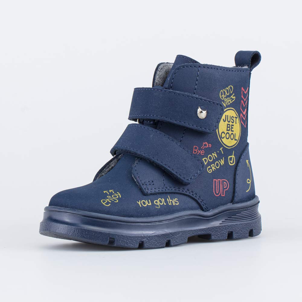 152353-32 Утепленные ботинки на липучках DGU синий, все фото 1