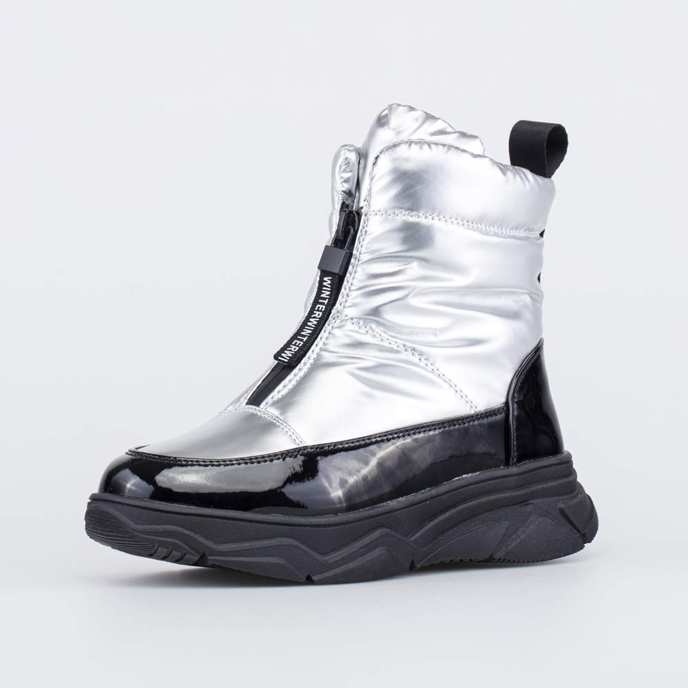 554076-41 Ботинки-дутики для девочки серебро, все фото 1