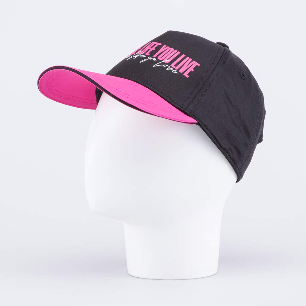 07809011-40 Кепка-бейсболка для девочки черный-розовый, все фото 1