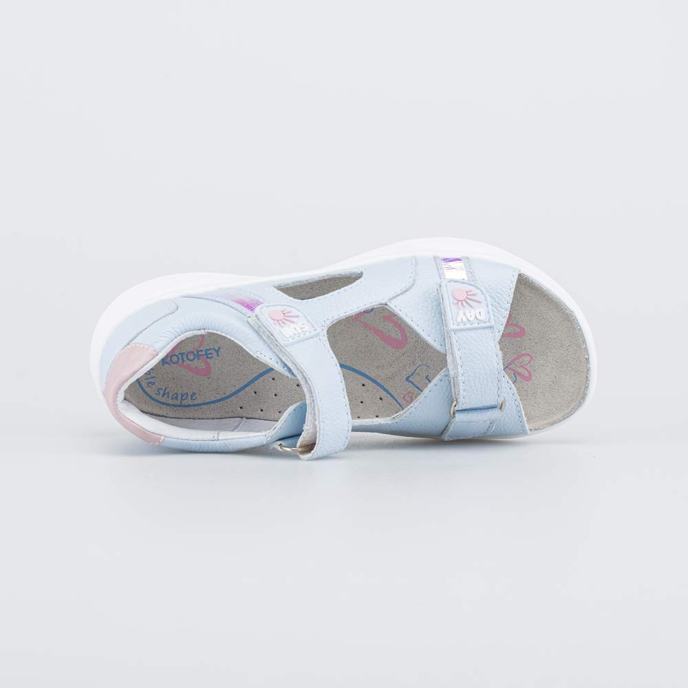 522183-21 Кожаные сандалии Нежно-голубой, все фото 4