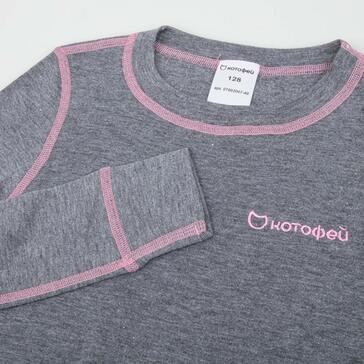 07802007-40 Лонгслив для детей и подростков КОТОФЕЙ Комфорт серый, все фото 4