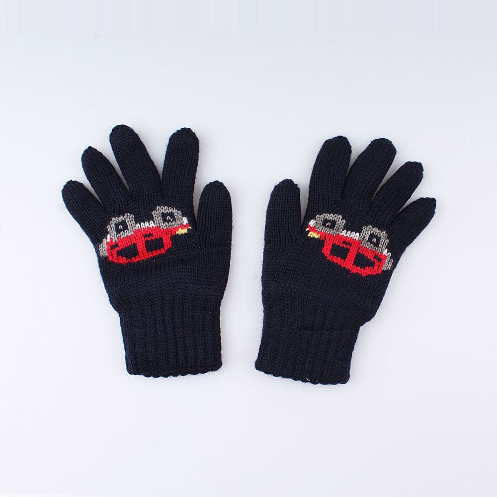 07722134-40 Перчатки детские двухслойные темно-синие, все фото 2