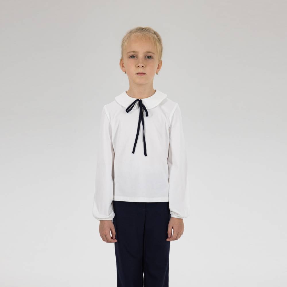 07867014-60 Блузка для девочки с длинным рукавом белый, все фото 3