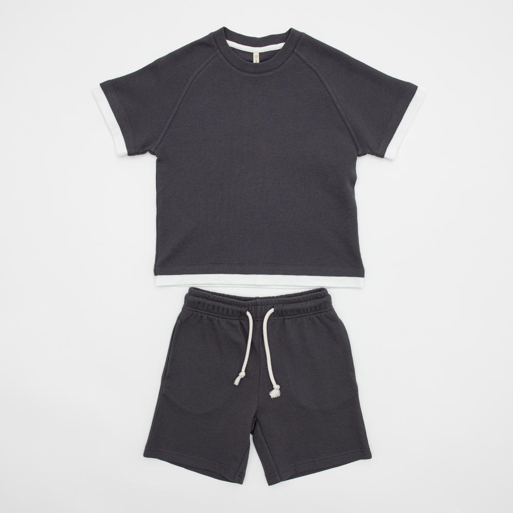 07762043-41 Вафельные шорты для мальчика серый, все фото 5