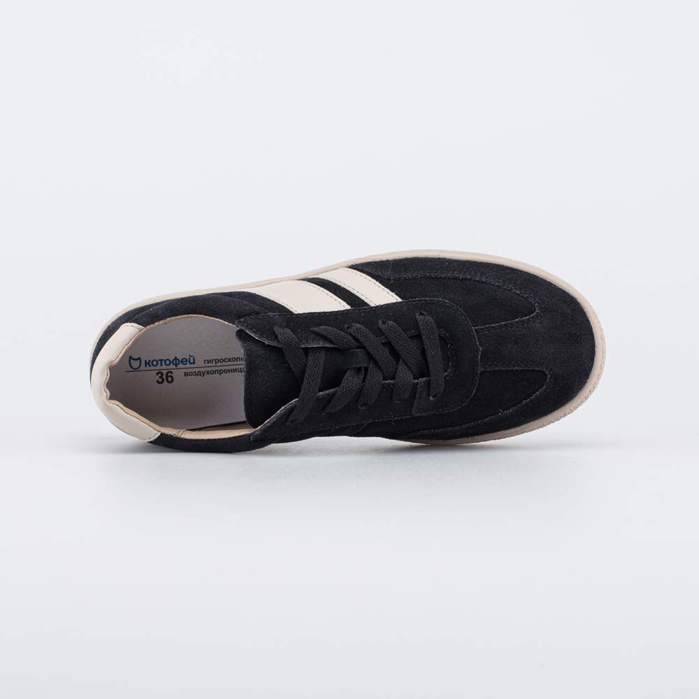 732400-23 Черные велюровые полуботинки-кеды, все фото 4