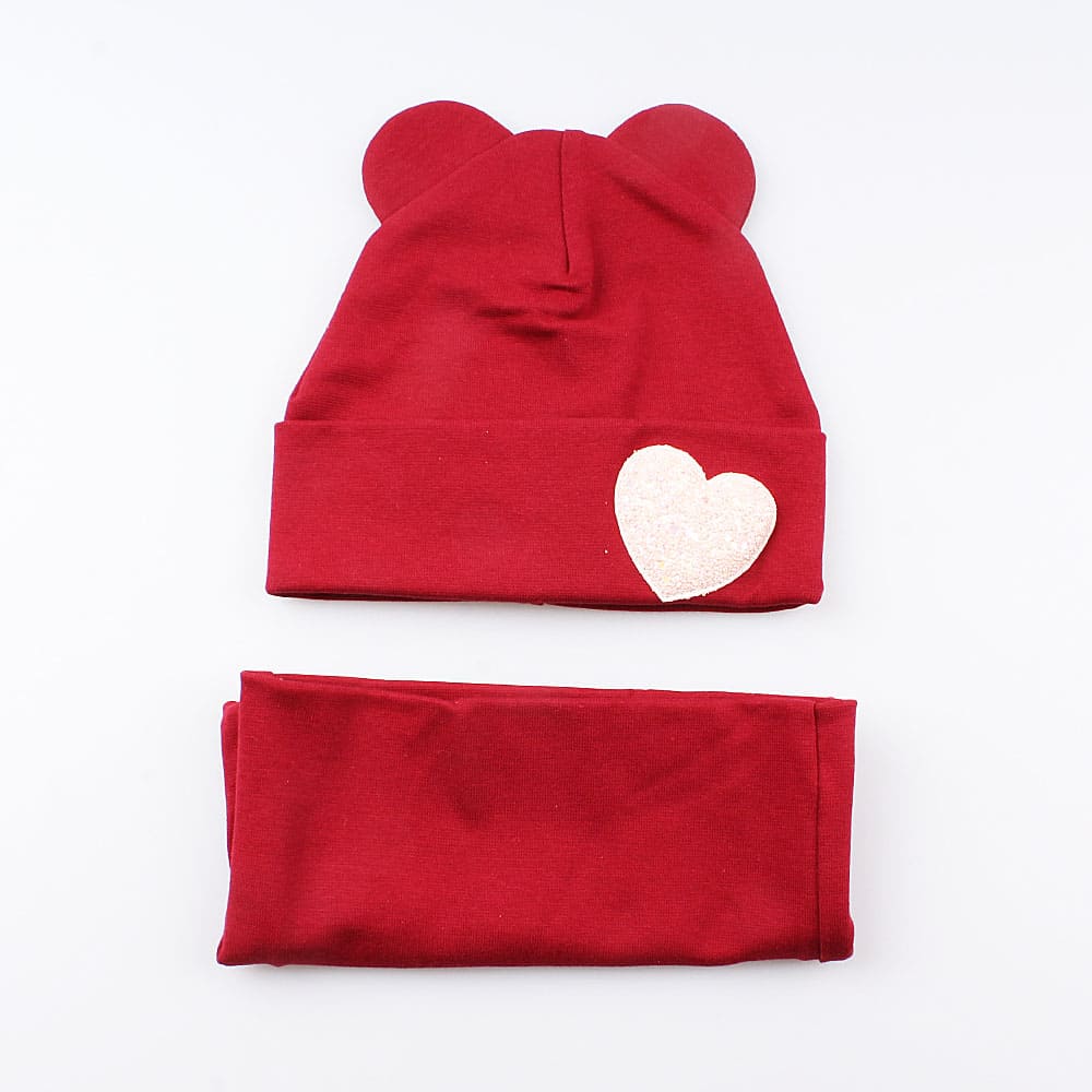 07811204-40 Комплект детский шапка+снуд двухслойный красный, все фото 1