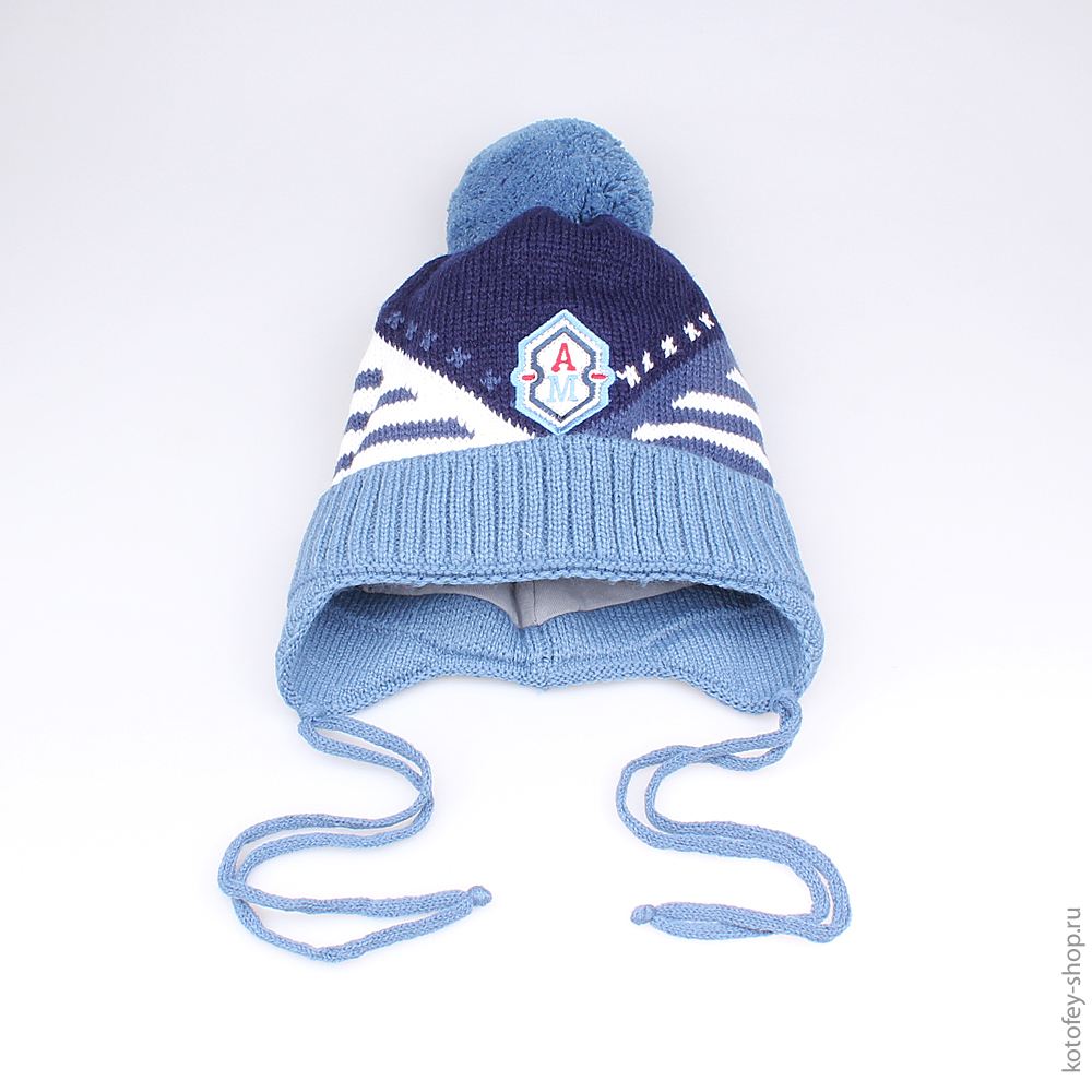 07711063-10 Шапка зимняя сине-голубая, все фото 1