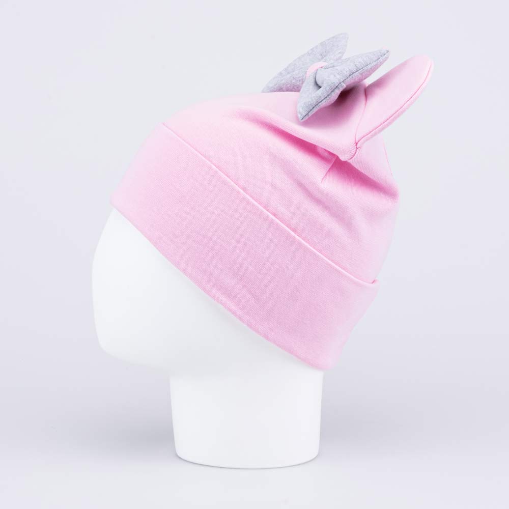 07811682-40 Хлопковая шапка с ушками розовая, все фото 2