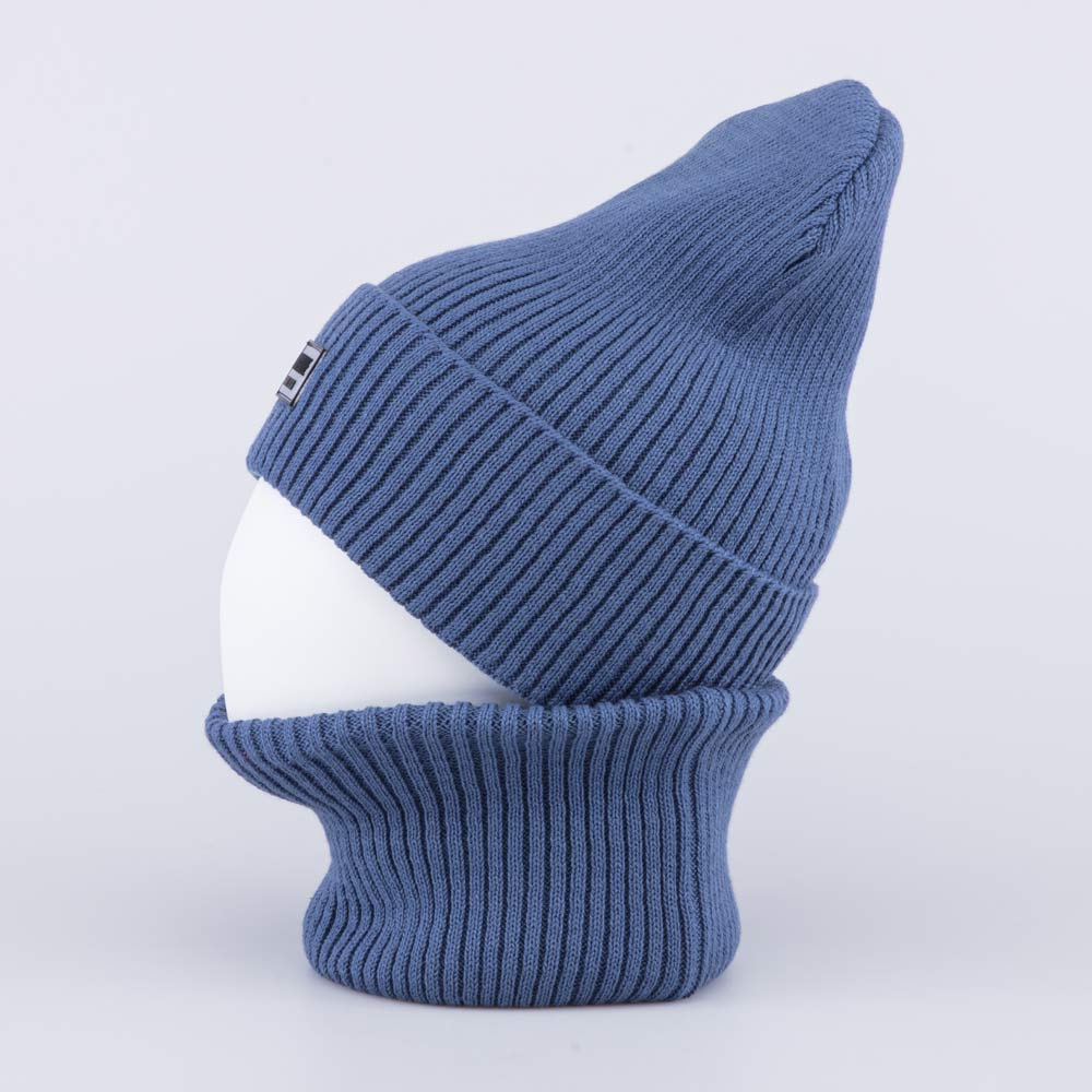 07811926-40 Шапка и снуд для мальчика синий, все фото 2