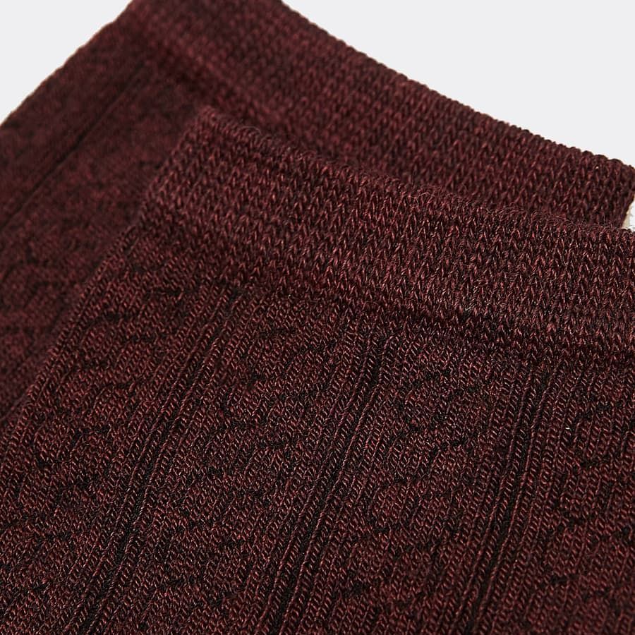 07842307-20 Теплые носки с ажурной вязкой бордовый, все фото 3