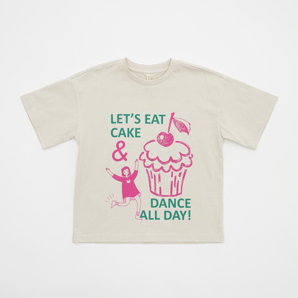 07802086-60 Бежевая футболка с принтом для девочки, все фото 1