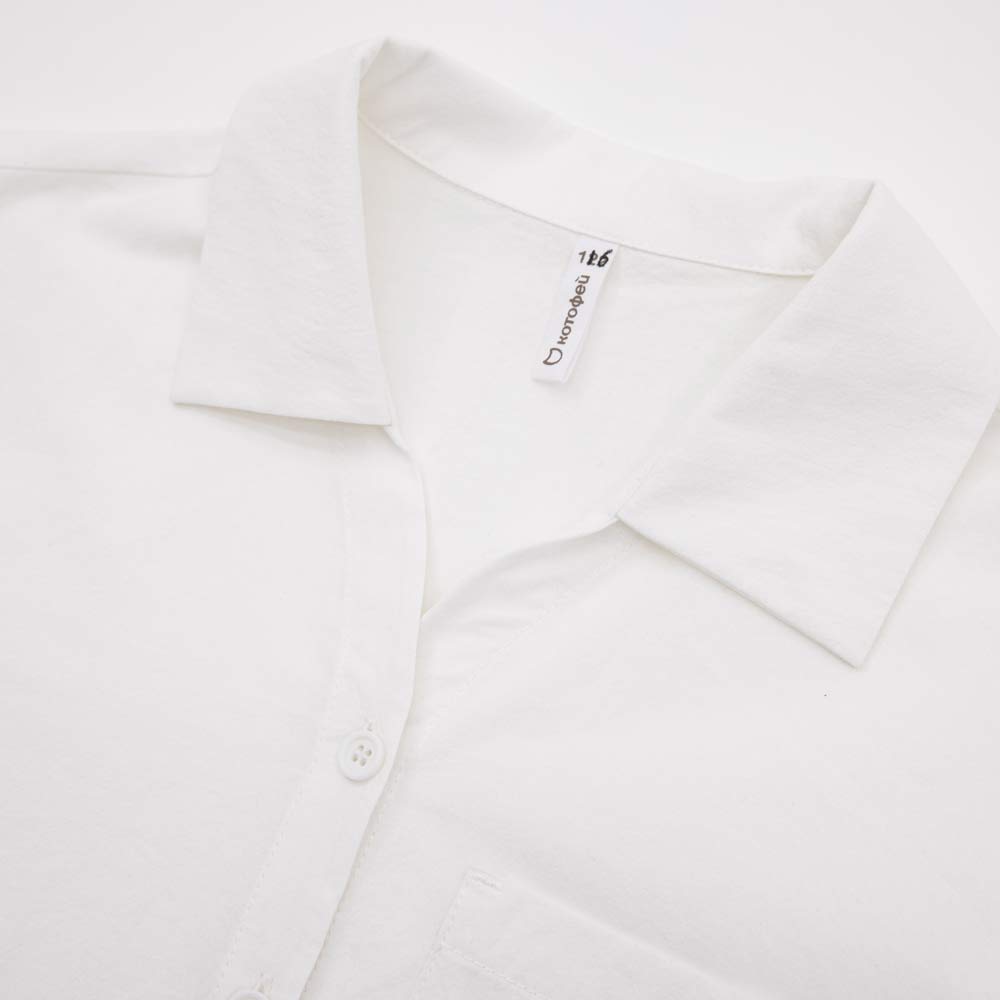 07803003-40 Белая рубашка с завязками на лето, все фото 3