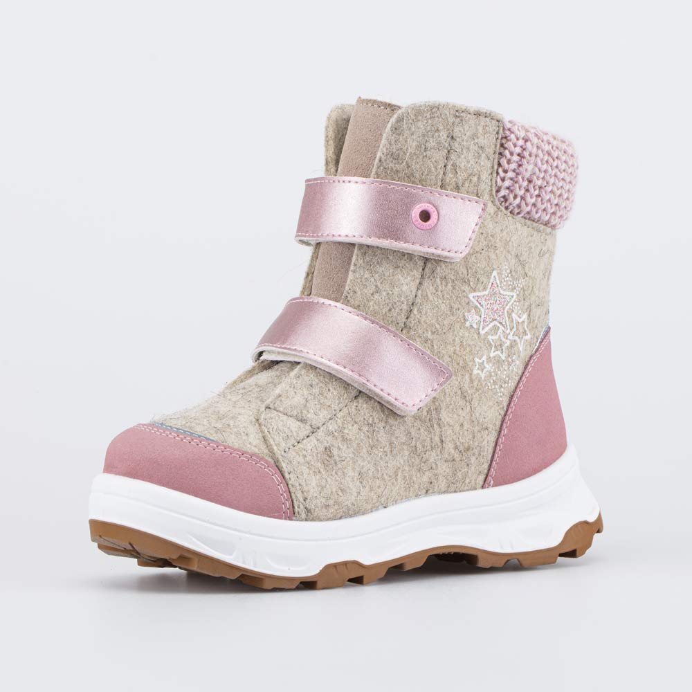 257007-41 Бежевые валенки для девочки Звезды , все фото 1