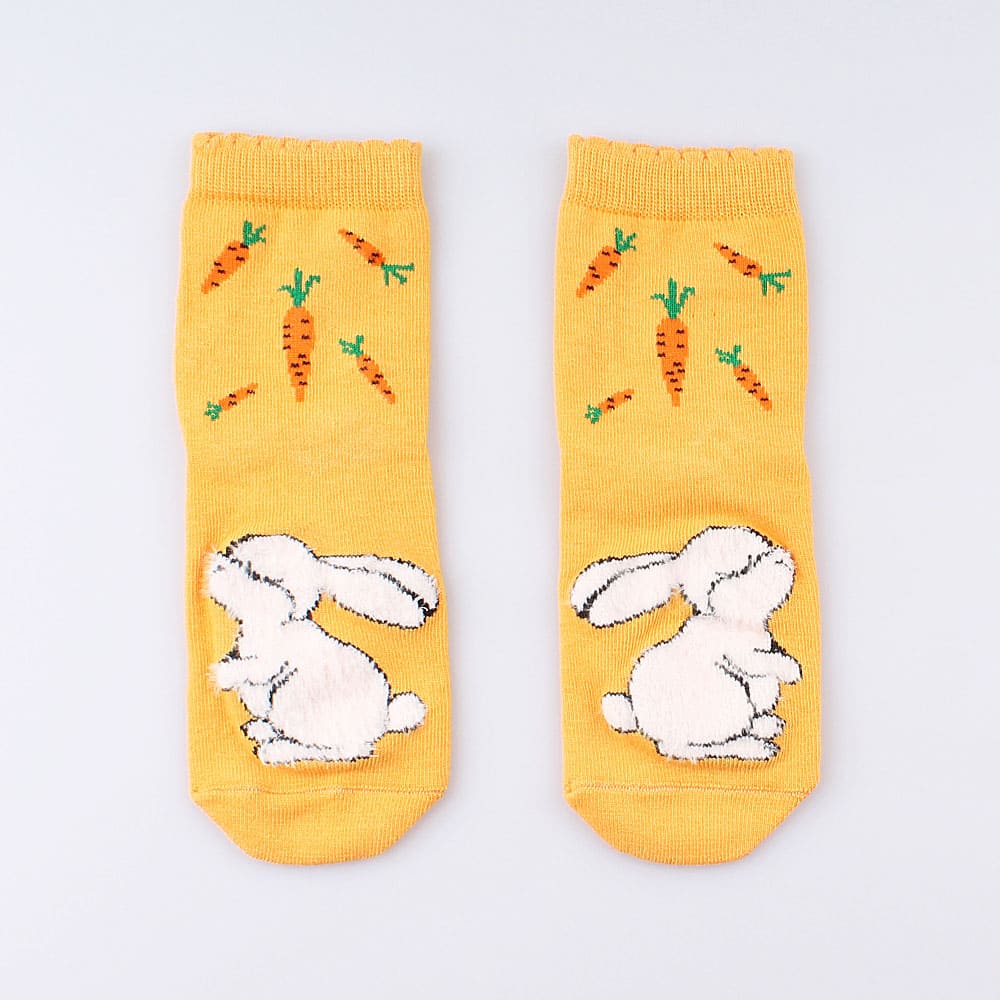 07842321-41 Носки детские с хлопком зайки, желтые, все фото 1