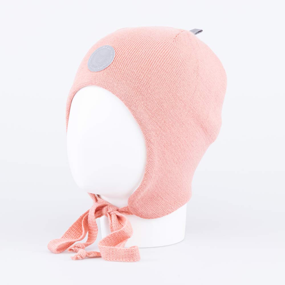 07811391-41 Шерстяная шапка на завязках Персиковый, все фото 1