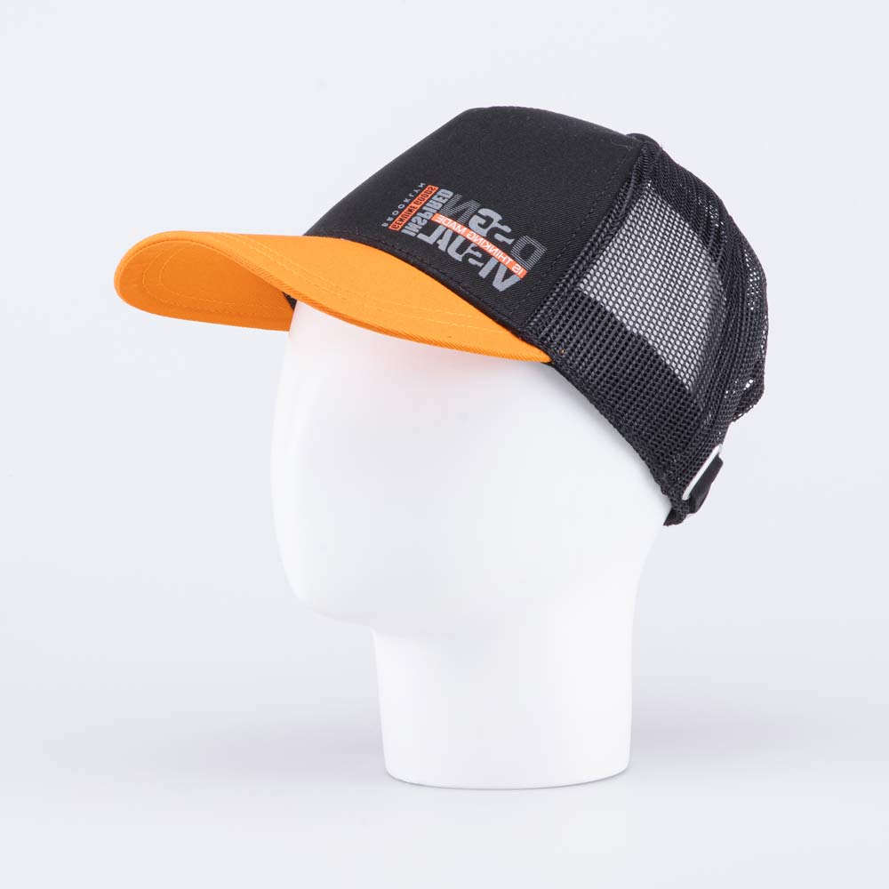 07709033-40 Кепка-бейсболка с сеткой для мальчика черный-оранжевый, все фото 1