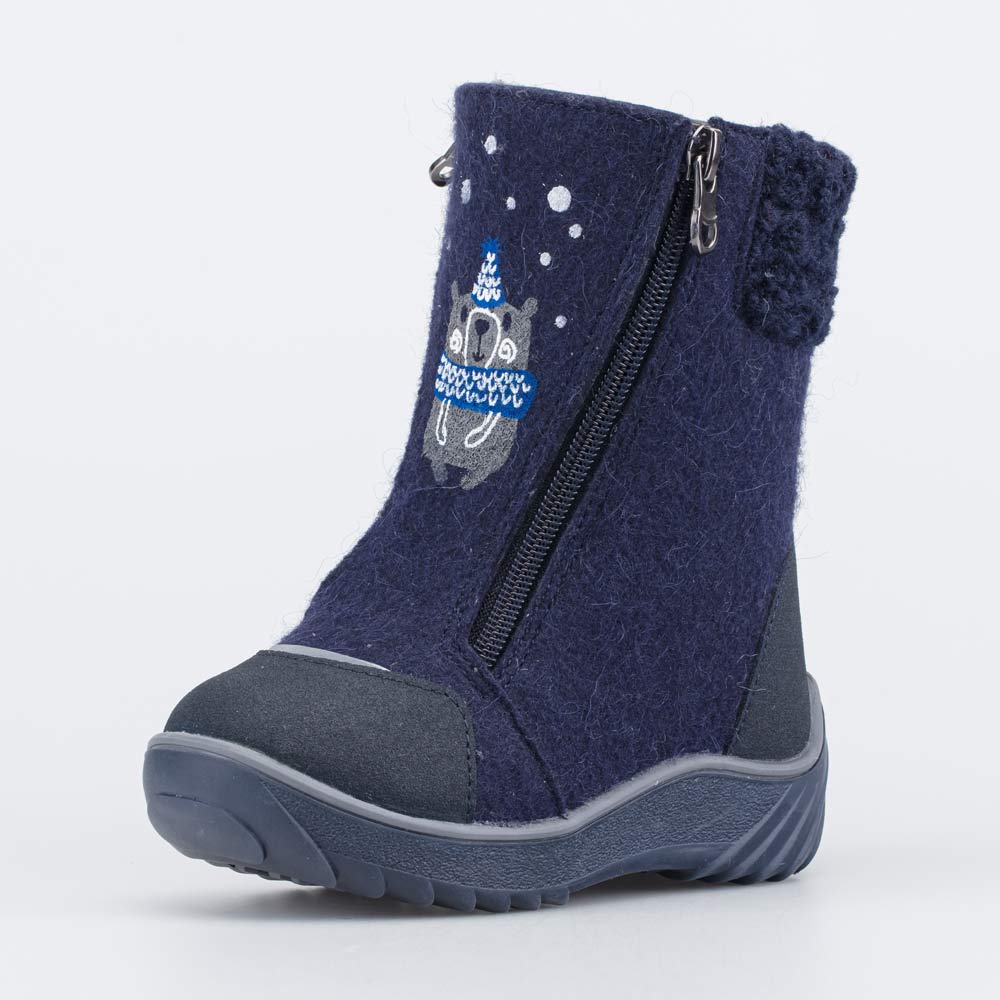 367120-43 Валенки на молнии Мишка на севере синий, все фото 1