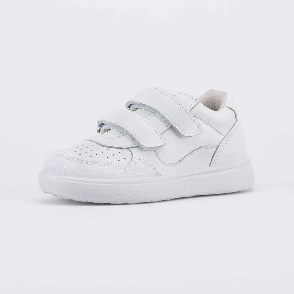 032098-11 Белые кожаные полуботинки на липучках, все фото 1