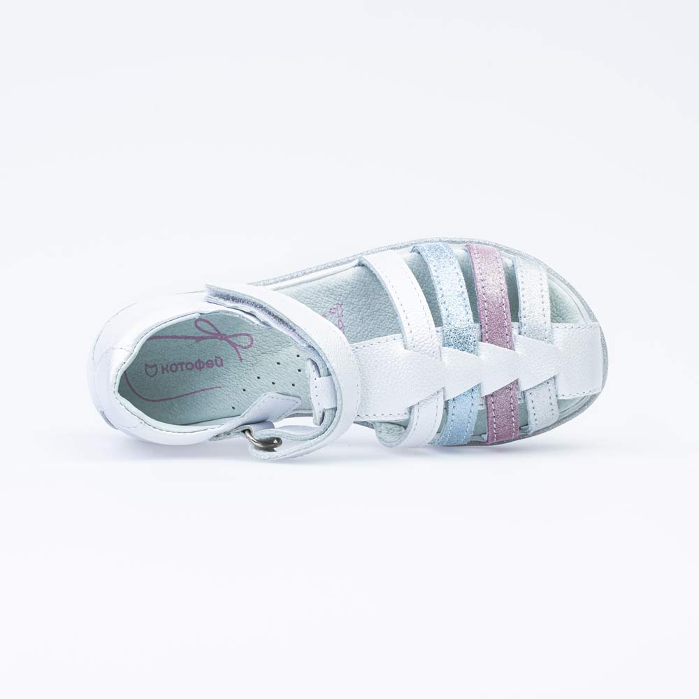 522150-24 Белые сандалии на липучке, все фото 4