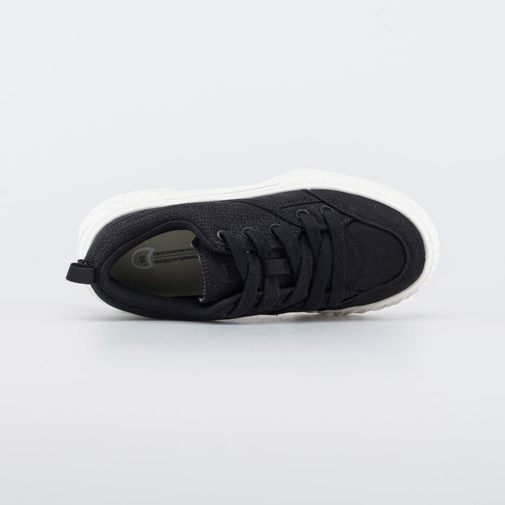 731190-12 Черные кеды на массивной белой подошве , все фото 4