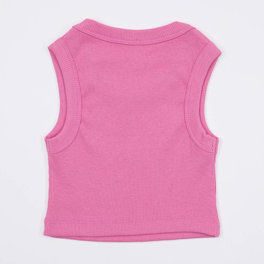 07854052-40 Майка-топ в рубчик для девочки розовый, все фото 2