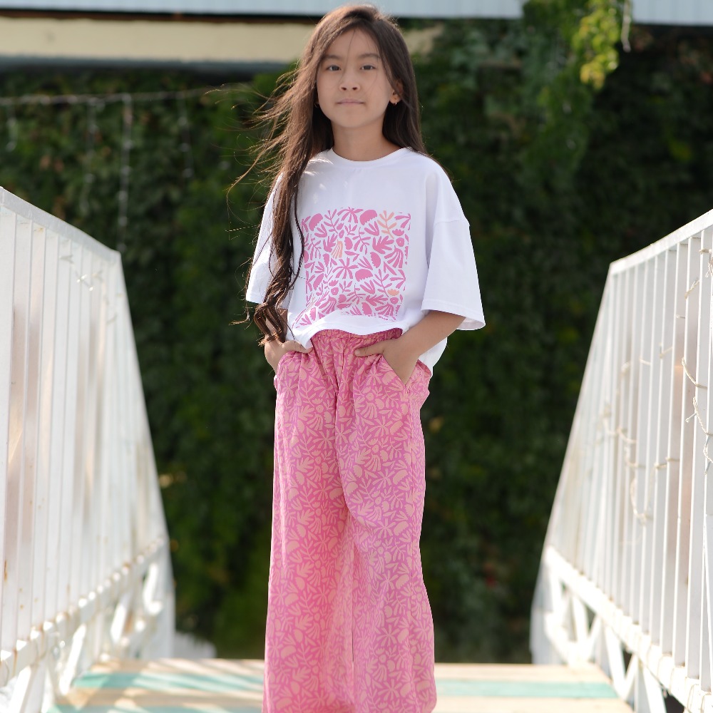 07859070-40 Брюки-палаццо для девочки фуксия, все фото 5