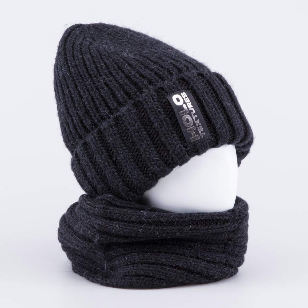 07711572-41 Шапка и снуд черный, все фото 1