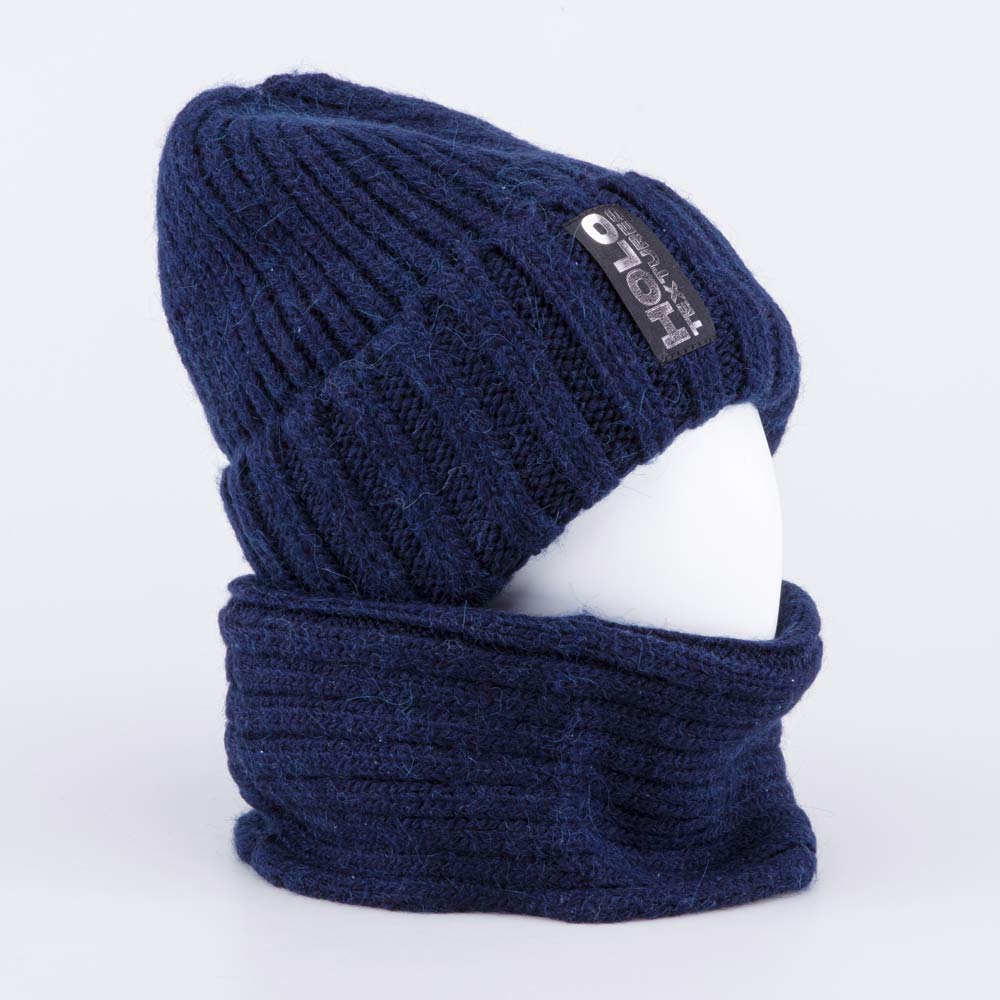 07711572-42 Шапка и снуд темно-синий, все фото 1