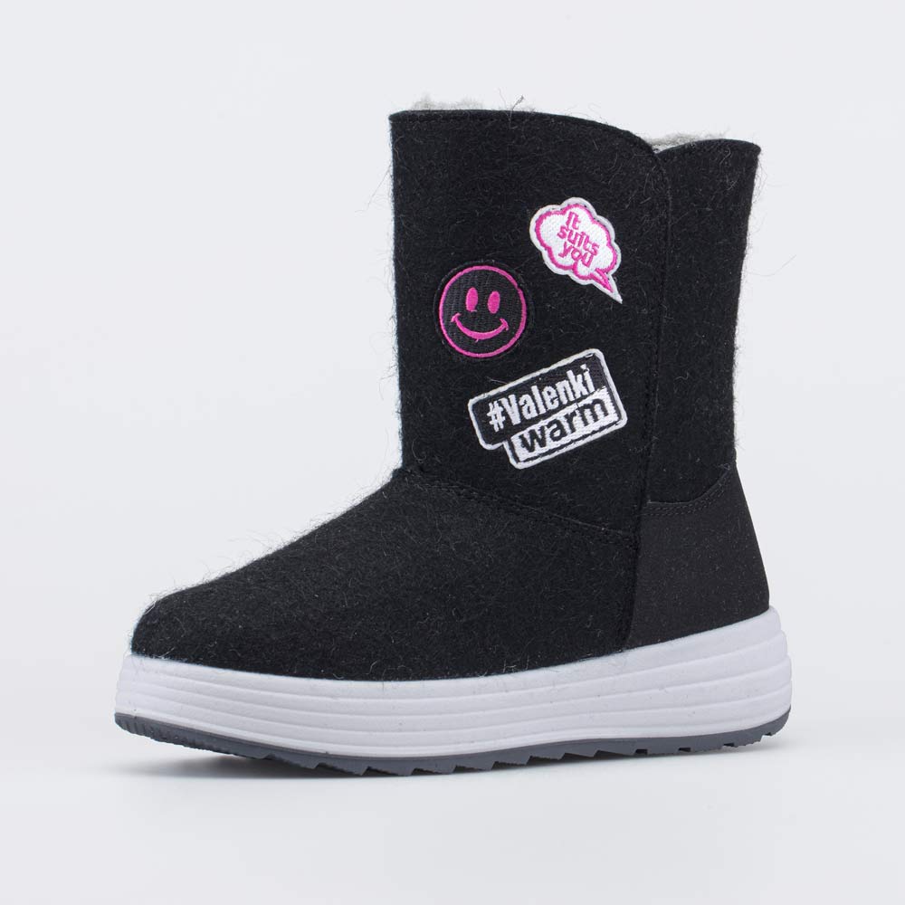 667047-42 Валенки-полусапожки Стикер черный, все фото 1