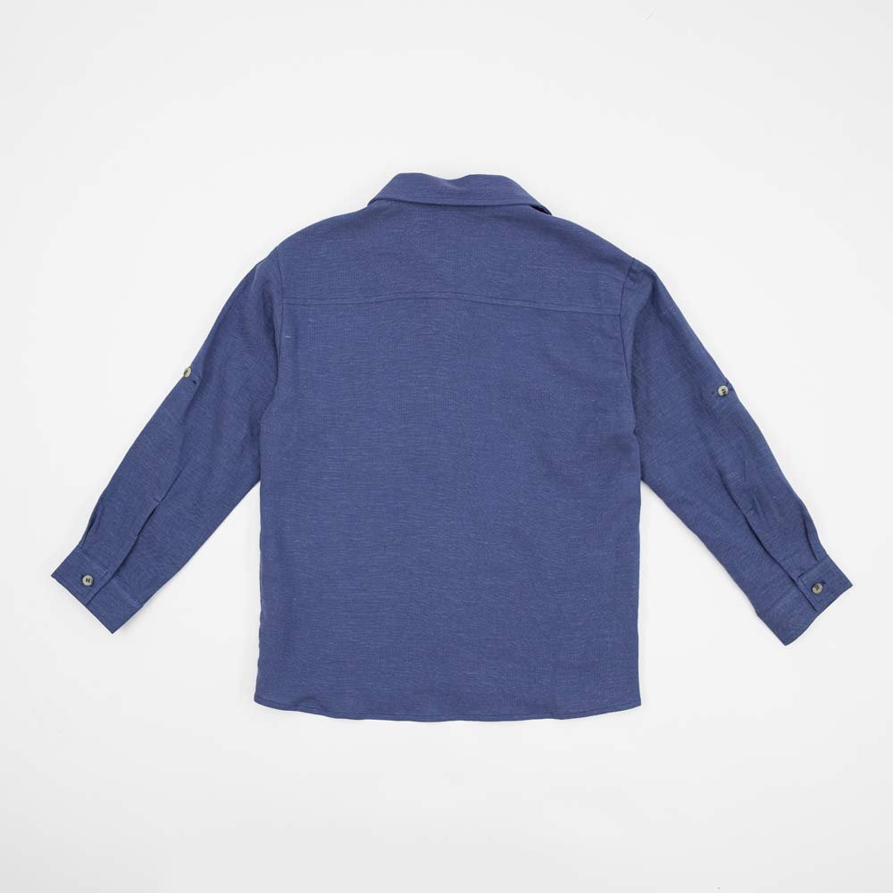 07703011-41 Летняя рубашка из льна и вискозы синий, все фото 2