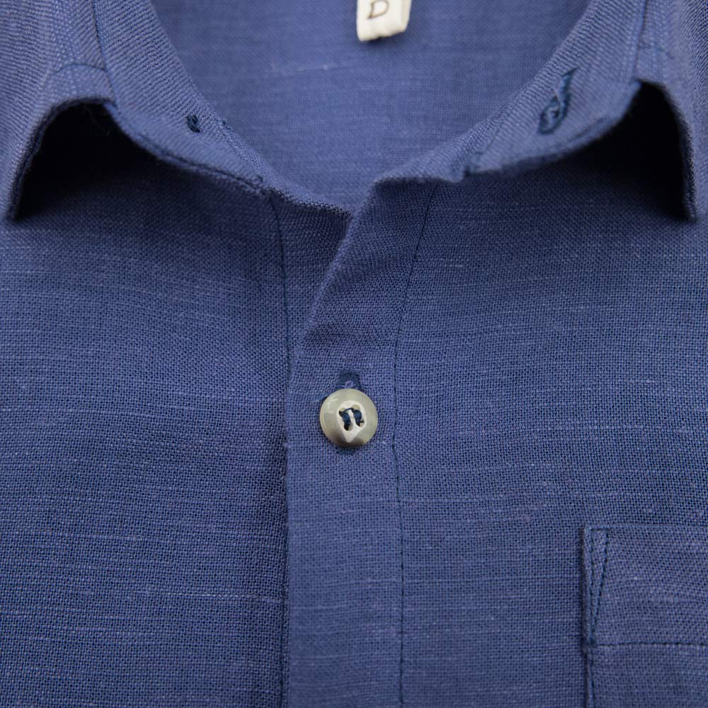 07703011-41 Летняя рубашка из льна и вискозы синий, все фото 3