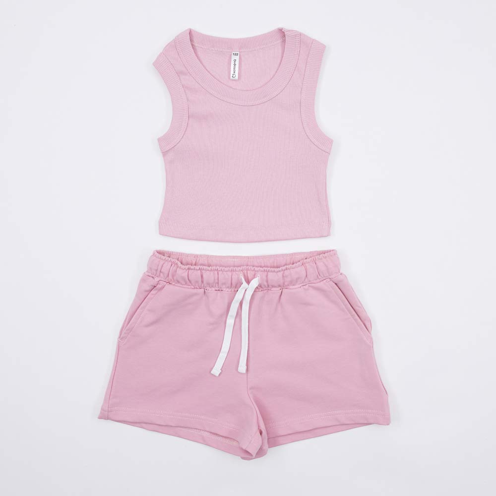 07864076-41 Костюм шорты + топ для девочки розовый, все фото 1