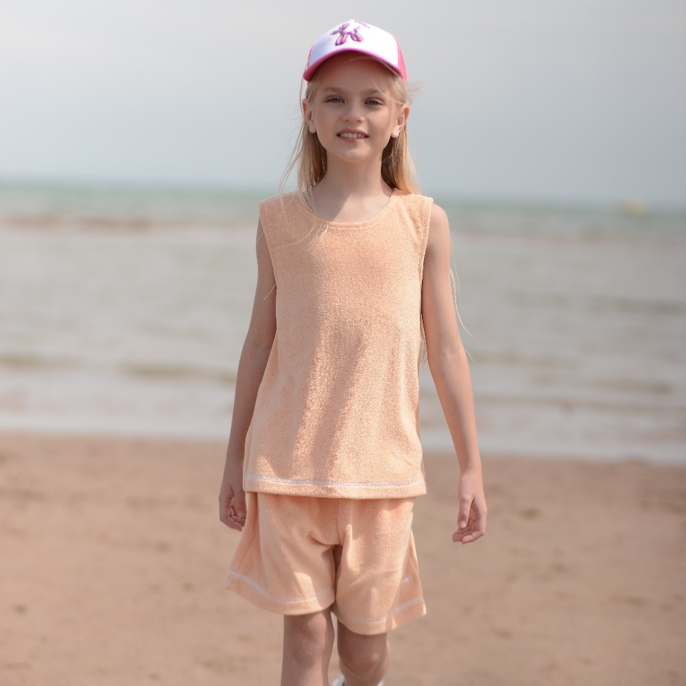 07864086-40 Махровая майка для девочки Неженка персиковый, все фото 5