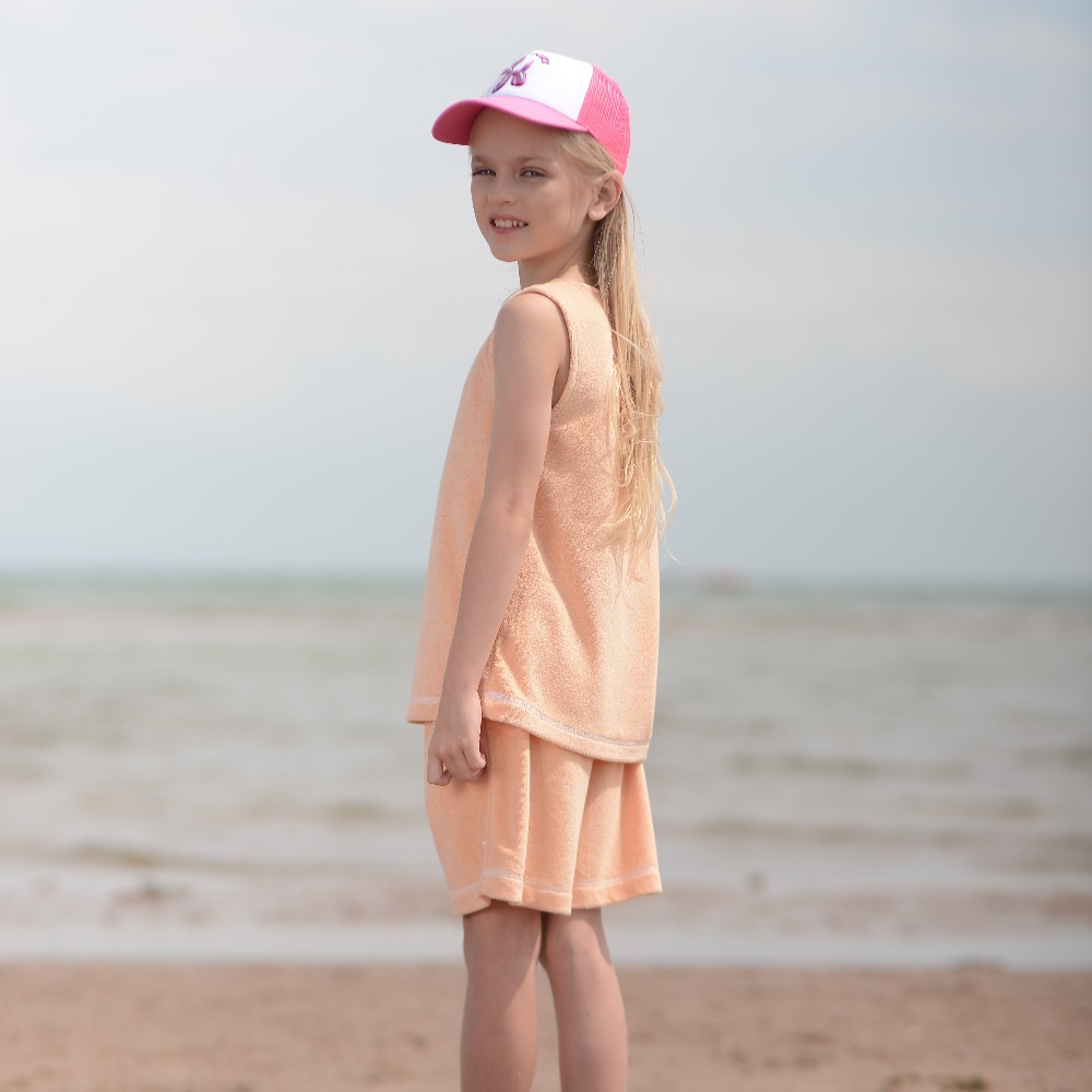 07864086-40 Махровая майка для девочки Неженка персиковый, все фото 6