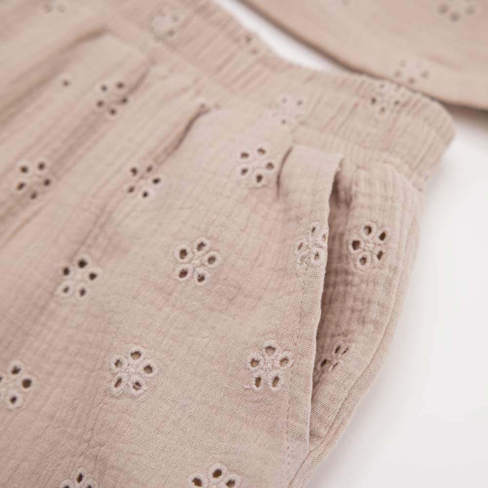 07864087-40 Комплект одежды для девочки (блузка+брюки) бежевый, все фото 3