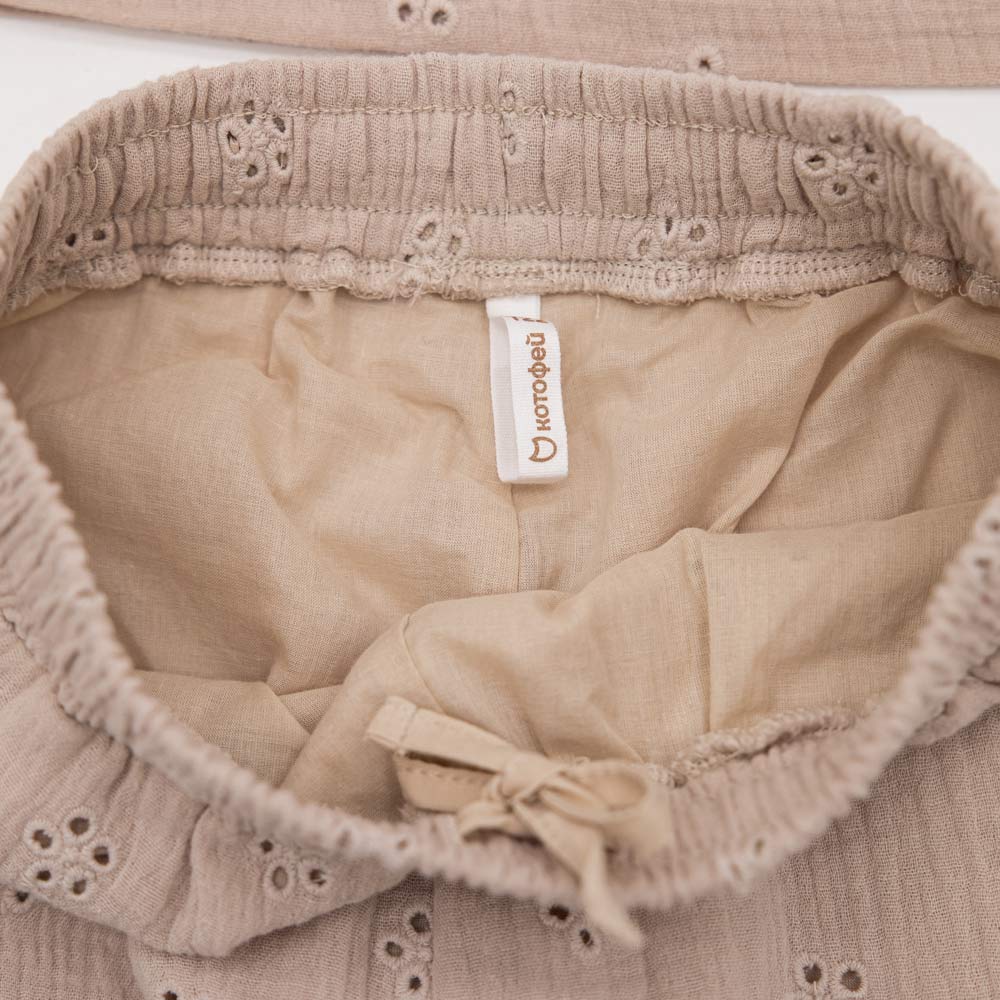 07864087-40 Комплект одежды для девочки (блузка+брюки) бежевый, все фото 4